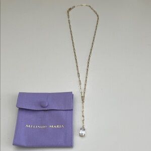 Melinda Maria Gold Necklace with Teardrop Pendant